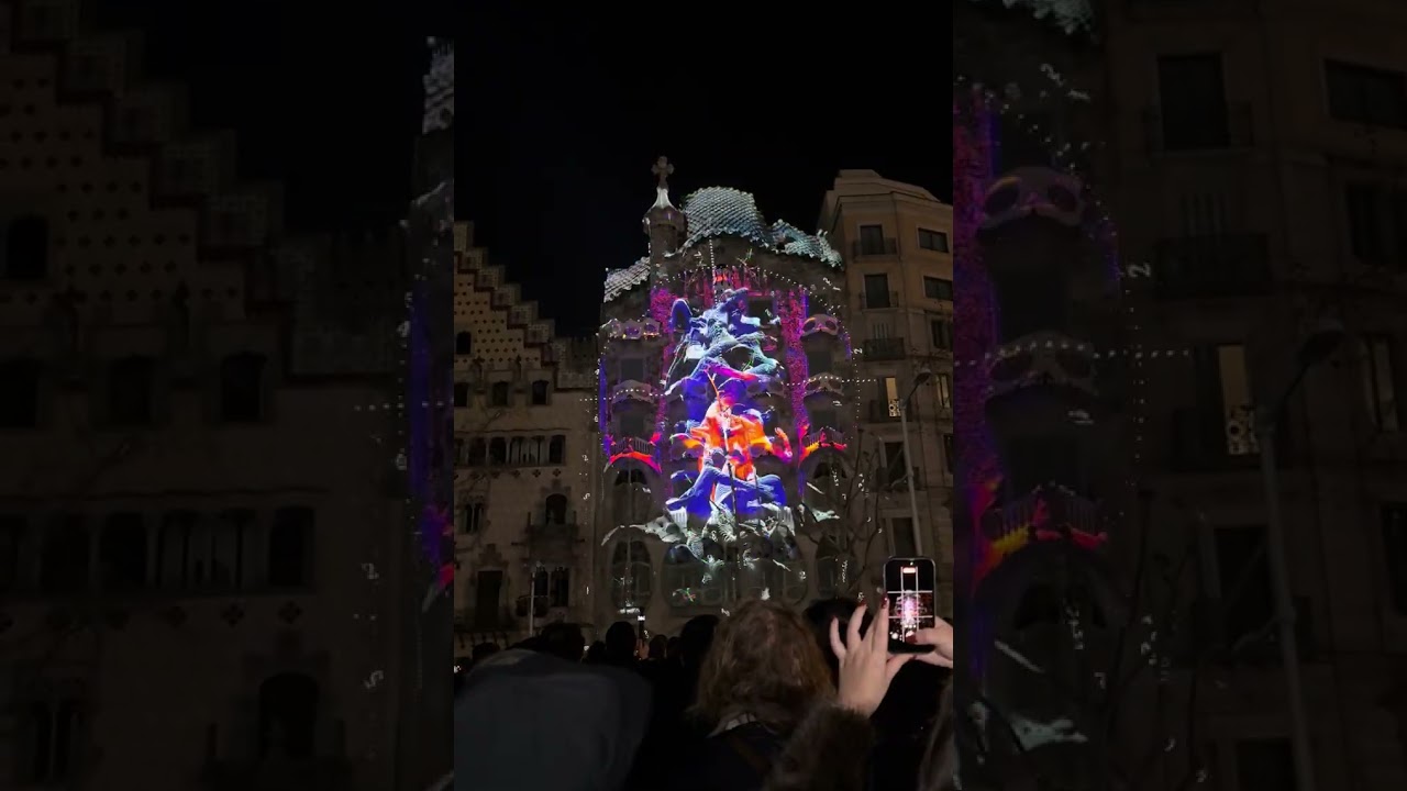 Incredible mapping on the facade of Casa Batlló