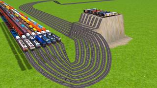 🚂 7 Trains vs Mega Downhill Track Challenge! 😱 | Infinite Rail Tracks | Train Simulator screenshot 5