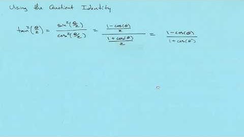 Trig Identities (Part 7) - Derivation of the Half-Angle Identites
