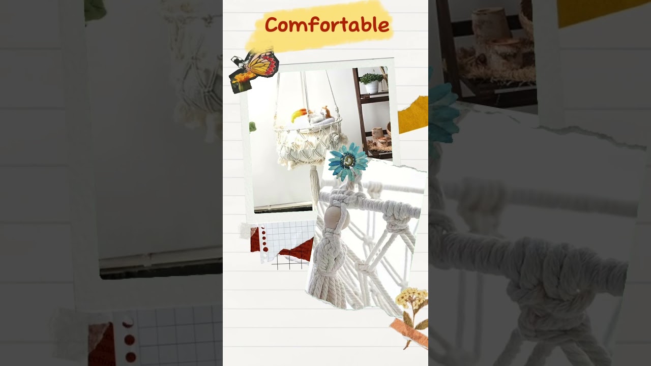 Ultimate Cat Comfort: Hanging Swing Bed & Woven Rope Hammock Basket
