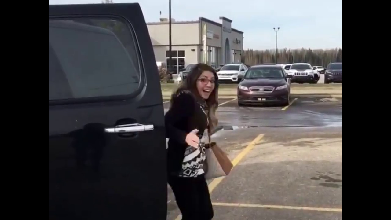 Having fun shopping for pumpkins at Walmart in Slave Lake