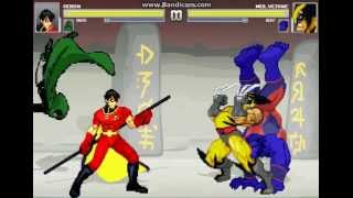 M.u.g.e.n Robin And Raven Vs Wolverine And Beast