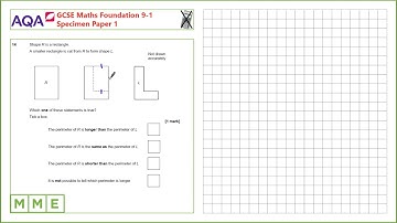 GCSE Maths AQA Foundation Specimen Paper 1 - Q14 Perimeter of 2D shapes