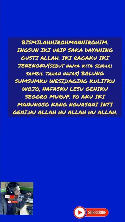 AMALAN SAKTI MAHA DAHSYAT PRIMBON JAWA sunan Kalijaga 100x