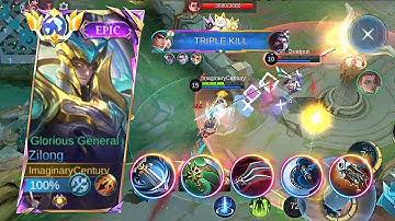 ZILONG BEST BUILD AND EMBLEM FOR SOLO QUEUE - DOMINATED EXP LANE (must try) 100% win