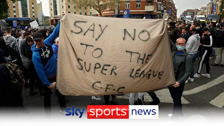 Chelsea fans protest outside of Stamford Bridge over the European Super League - DayDayNews