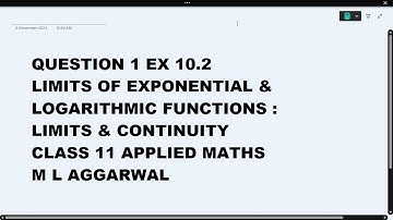 Ques 1 Ex Ch 10.2 Limits & Continuity :Class 11 Applied Maths ML Aggarwal