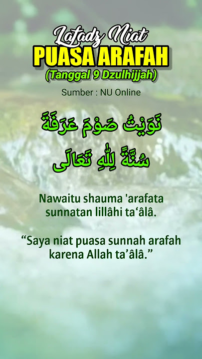 Niat Puasa Arafah