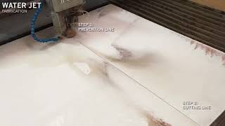 Waterjet: I Shaped Counter with Apron Sink