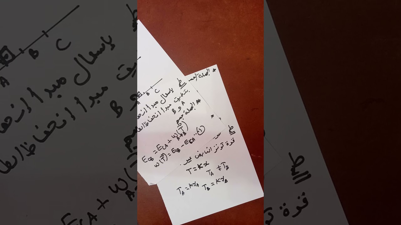 عبارة عمل قوة غير ثابتة (عمل قوة توتر النابض) بطريقة انحفاظ الطاقة وطريقة التكامل المحدود