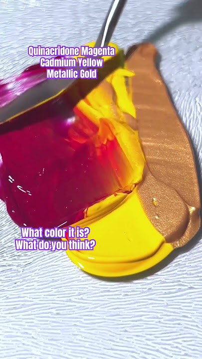 Magic of colors| Quinacridone Magenta cadmium yellow metallic gold #mixingcolors #shorts #paint
