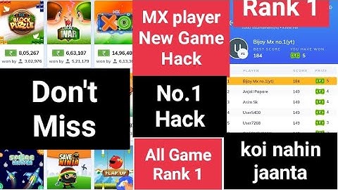 MX Player all new game hack trick | MX Player all tournament auto win hack trick | Paytm earning app