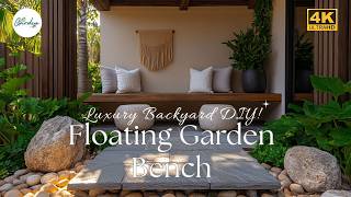 🪨 DIY Floating Garden Benches | Luxury Backyard Seating Using Reclaimed Wood & Natural Stone 🪵