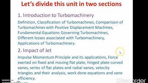 Turbo Unit 1 Lecture 1 (Introduction to Turbomachinery)