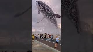 Tiburón gigante salta en el muelle #shorts increíble screenshot 3