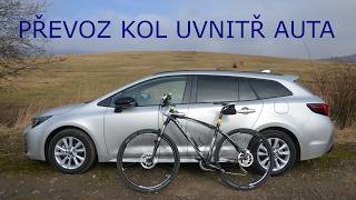 Převoz kol uvnitř auta Toyota Corolla Hybrid Combi