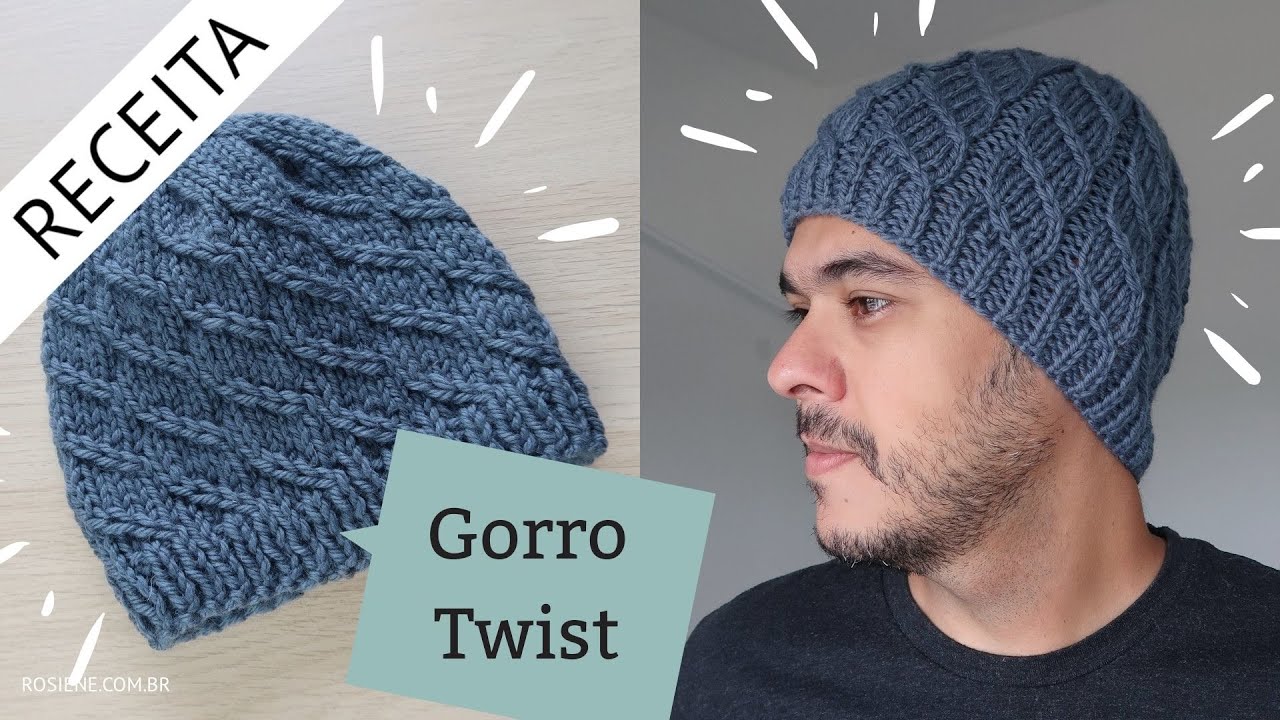 ✅ Gorro Masculino em Tricô - Passo a Passo por Rosiene