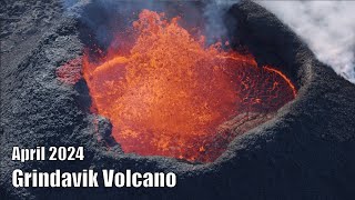 New Grindavik Volcano Eruption - Drone Shots April 2024