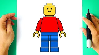 How to DRAW a LEGO MAN easy - Lego Drawing