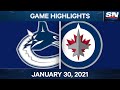 NHL Game Highlights | Canucks vs. Jets - Jan. 29, 2021