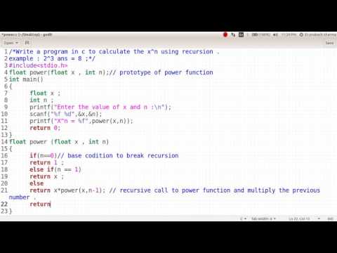 Calculate X^n using recursion in c.