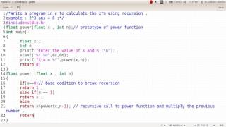 Calculate X^n using recursion in c.