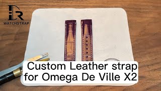 Handmade Leather strap for Omega De Ville X2 - Curved end 20mm | Drwatchstrap