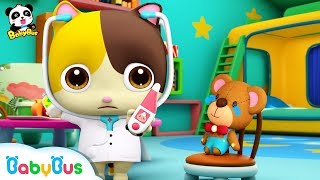 baby kitten pretend play with doctor toys doctor song panda cartoon kids song babybus