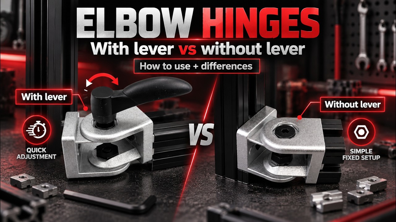 YouTube thumbnail for SimXPro Elbow Hinges Explained, With Lever vs Without Lever