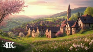 Enchanting Medieval Village Ambience | Calming Spring Sounds