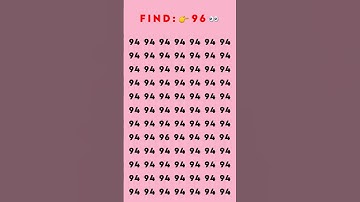 Try to find the odd number 96 with in 5 second 👉#youtubeshorts