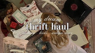 thrift haul ♡ (clothing, books, records, antique decor, etc.)