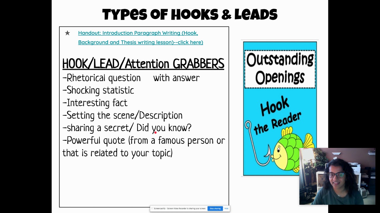 Hooks/Leads for Opinion Writing and Introduction Paragraph 