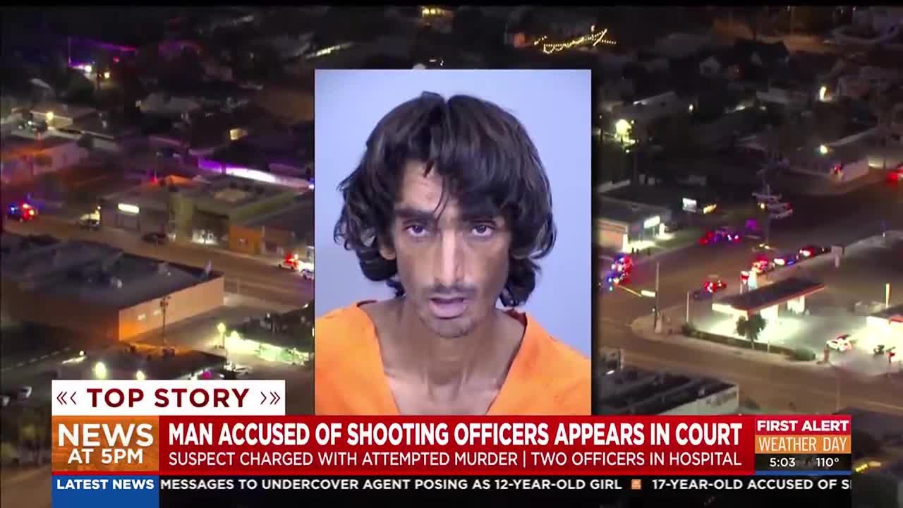 Man accused of shooting Phoenix officers appears in court - YouTube