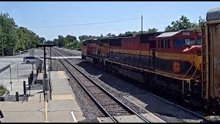 KCS SD70MAC trailing on a Eastbound Autorack through La Plata, MO!