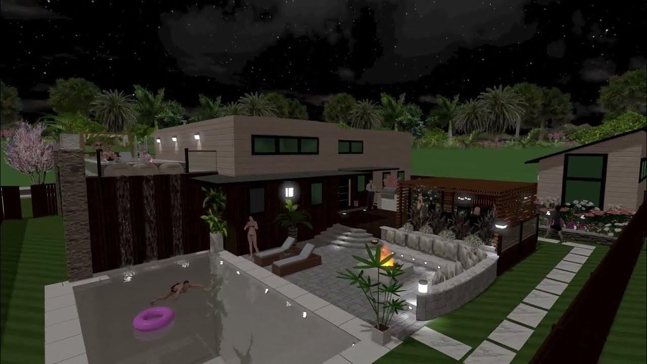 beach-house-landscape-design-night-youtube
