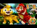 Leo and Tig - All Episodes In A Row 🦁 (Episode 1-5) 🦁 Cartoon for kids Kedoo Toons TV