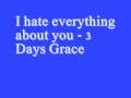 I hate everything about you 3 days grace lyrics