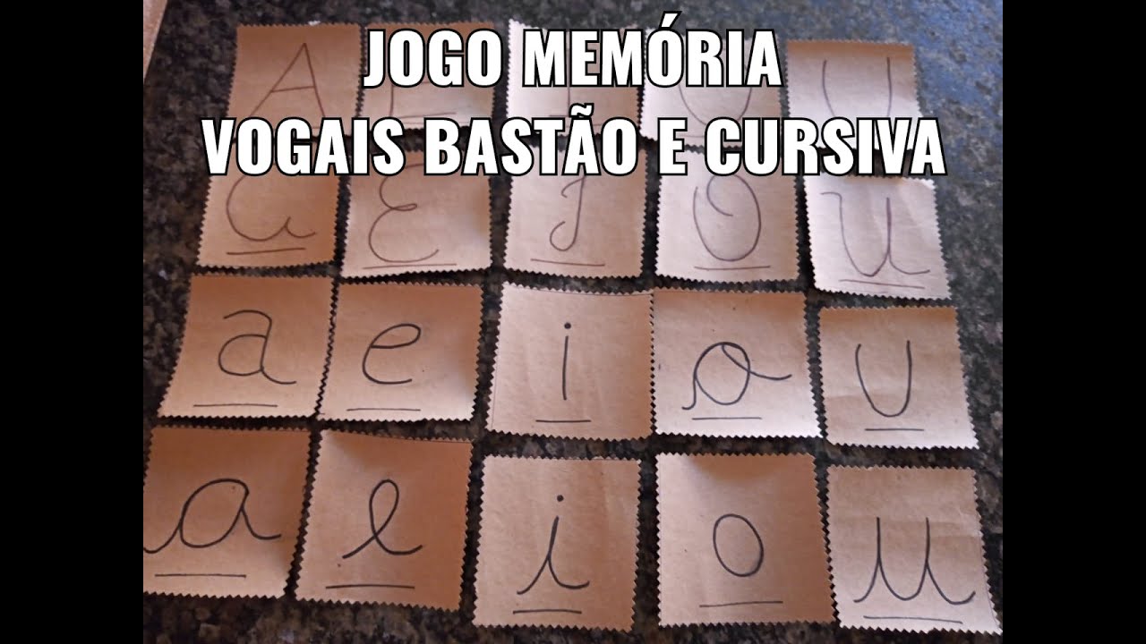 Jogo memória das letras cursivas