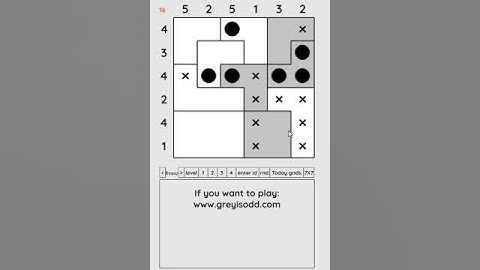 Grey is Odd - Today grids. Solution level 4 6X6 dated 04-18-2024 #logicpuzzles #logicgames  #games