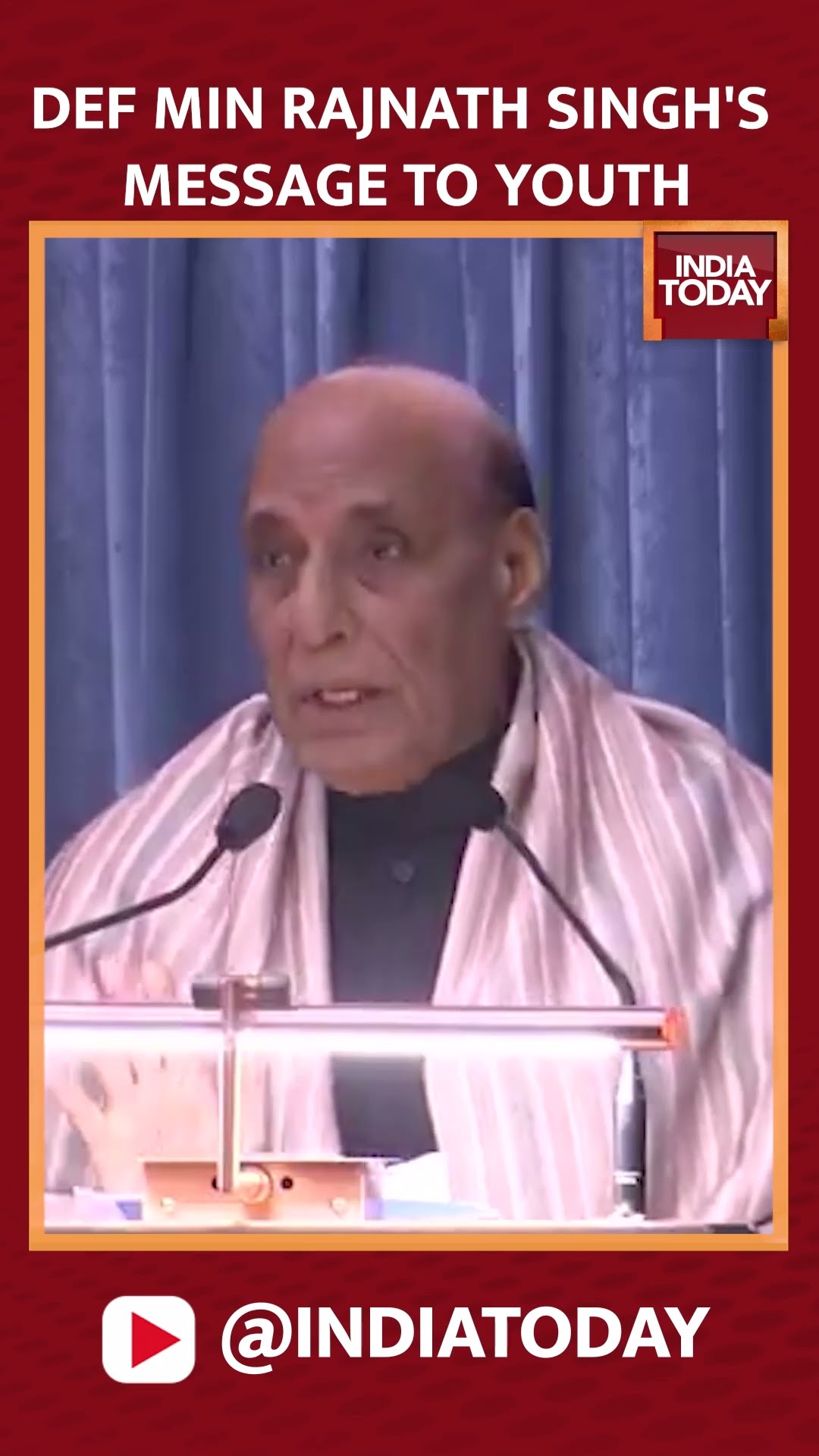 Defence Minister Rajnath Singh's message to the youth | India Today