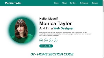 Fully Responsive Personal Portfolio Website using HTML CSS and JavaScript | Home Section
