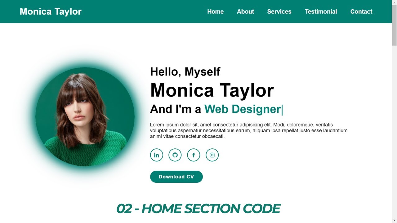 Fully Responsive Personal Portfolio Website using HTML CSS and ...