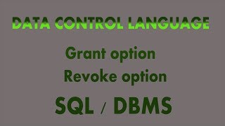 DCL | Data Control Language in SQL | DCL command examples | SQL basic commands