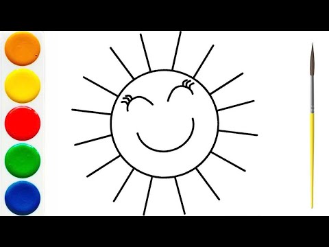 Как нарисовать Солнышко - Раскраска Солнце для детей - Рисунки Раскраски