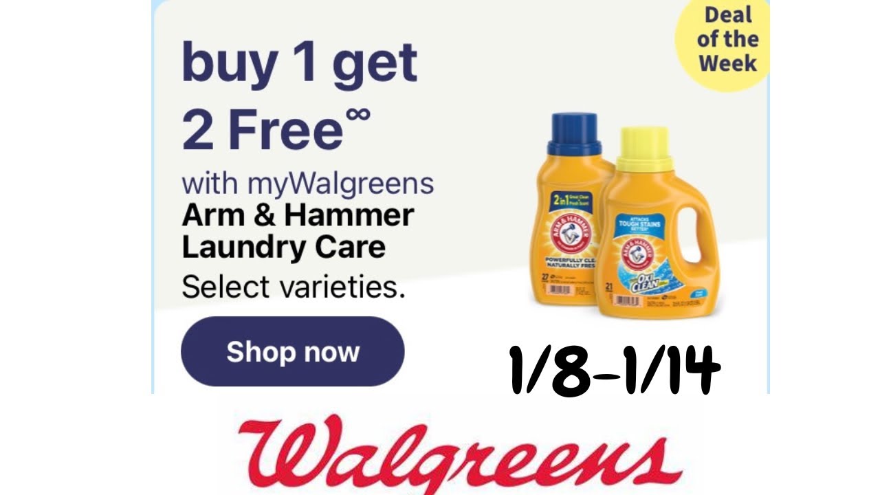 Walgreens Arm & Hammer Laundry Buy 1, Get 2 Free 1/81/14 YouTube
