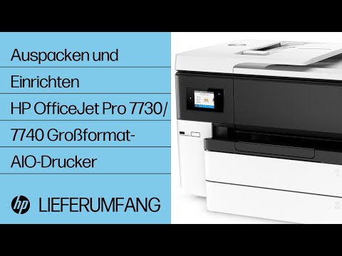 Hier erfahren Sie, wie Sie einen Drucker der HP OfficeJet Pro 7730/7740 All-in-One Großformatdrucker-Serie auspacken und einrichten.Kapitel:00:00  Einleitung...