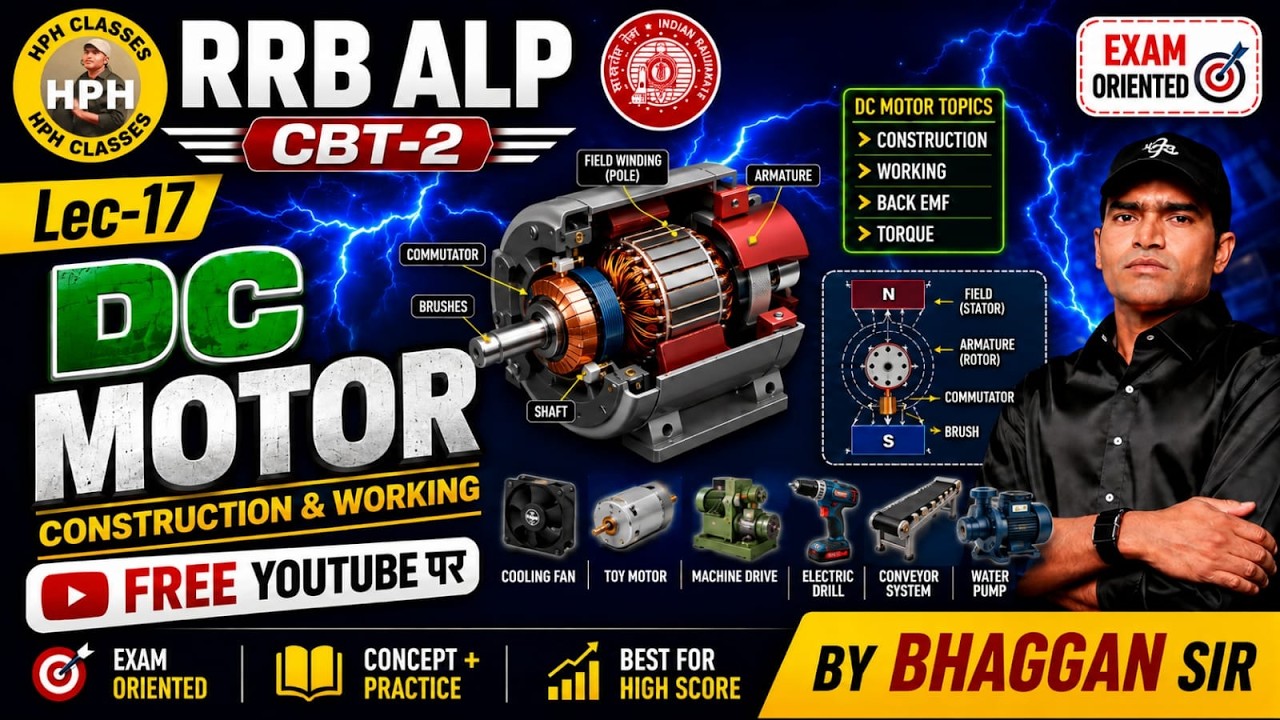 Lec-17 DC MOTOR BY BHAGGAN sir for RRB ALP CBT-2