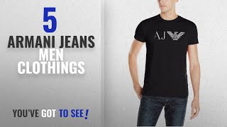 Top 10 Armani Jeans Men Clothings [ Winter 2018 ]: Armani Jeans Men's AJ Eagle Logo T-Shirt, Black,