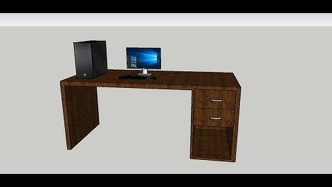 Simple modern plywood computer desk-Google SketchUp Make
